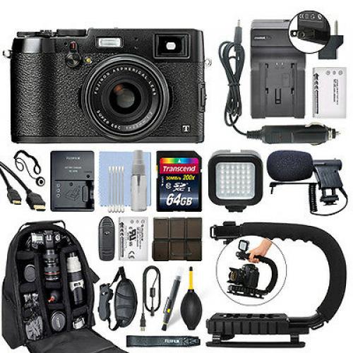 Fujifilm X100T 16.3 MP Digital Camera Body Black + 64GB Pro Video Kit