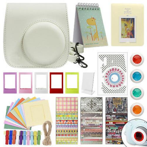 Deluxe Stylish Fun Accessory Kit for Fujifilm Instax Mini 9 Camera Smokey White