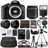 Canon EOS 2000D / Rebel T7 SLR Camera + 3 Lens Kit 18-55mm + 16GB + Flash & More