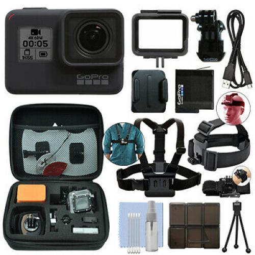 GoPro HERO7 Black 12 MP Waterproof 4K Camera Camcorder + Ultimate Action Bundle