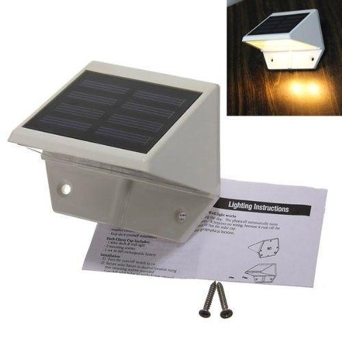 4 LED Solar Powered Stairs Fence Garden Security Lamp Outdoor Waterproof Light