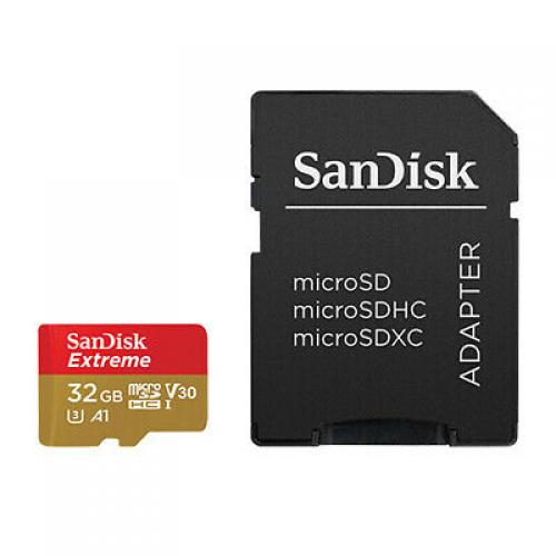 SanDisk Extreme 32GB Class 10 microSDHC UHS-1 Memory Card & Adapter 100MB/s A1