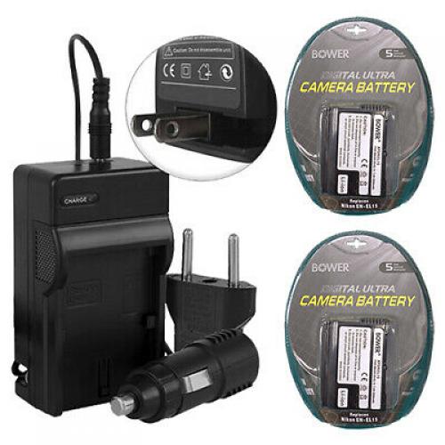 2 Battery Packs EN-EL15 + Charger for Nikon D600 D610 D750 D800 D810 D7000 D7100