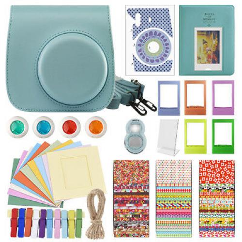 Deluxe Stylish Fun Accessory Kit for Fujifilm Instax Mini 8+ Camera Mint