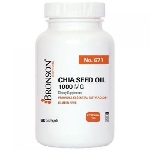 Bronson Chia Seed Oil 1000 mg, 60 Softgels