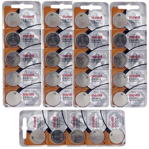 25pc GENUINE MAXELL CR2025 2025 LITHIUM BUTTON COIN CELLS BATTERIES Battery 3V