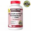 Kirkland Signature Calcium Citrate Magnesium and Zinc with D3, 500 Tablets 