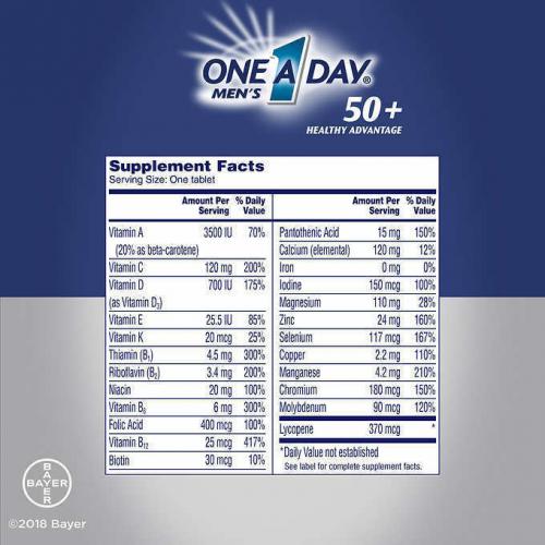 One A Day Men's 50+ Healthy Advantage Multivitamin, 300 Tablets