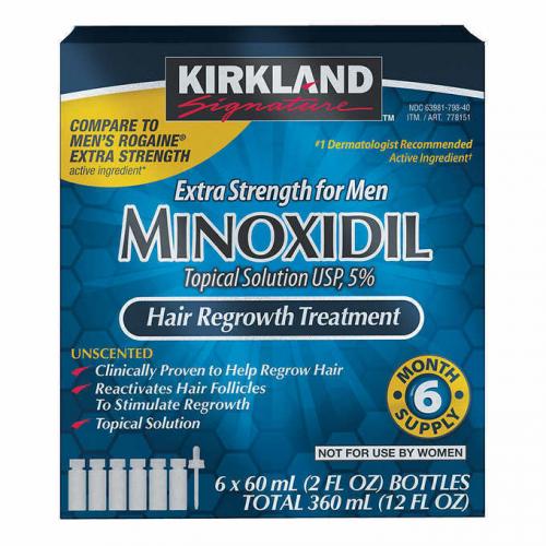 Kirkland Hair Regrowth for Men, 5% Minoxidil Topical Solution, 2 fl. oz, 6-pack