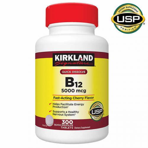 Kirkland Signature Quick Dissolve B-12 5000 mcg., 300 Tablets (Free Shipping)