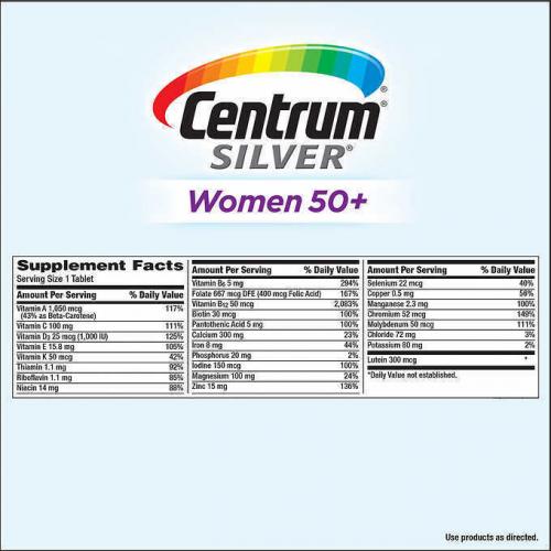 Centrum Silver Women 50+ 275 Tablets. Multivitamin Multimineral Gluten Free