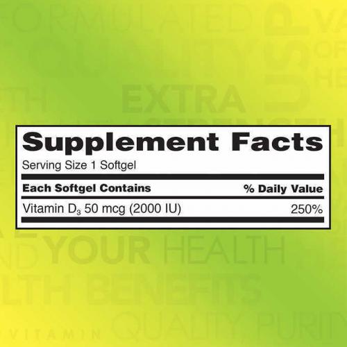 Kirkland Signature Extra Strength VITAMIN D3 2000 IU, 600 Softgels 