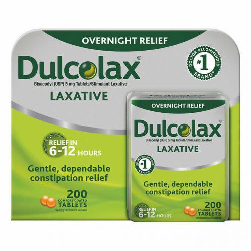 Dulcolax Laxative Tablets (Bisacodyl USP 5mg), 200 Coated Tablets