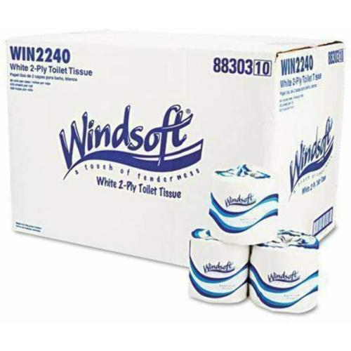 Windsoft Bath Tissue, 2-Ply, 500 Sheets - 96 Rolls- Toilet Paper WIN2240