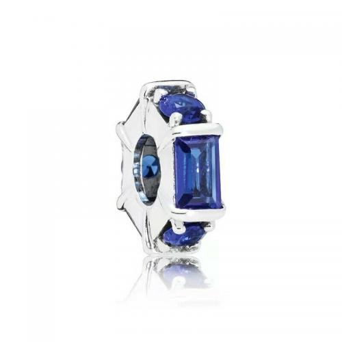 New Authentic Pandora 797529 Silver Ice Sculpture Blue Crystal Spacer Charm