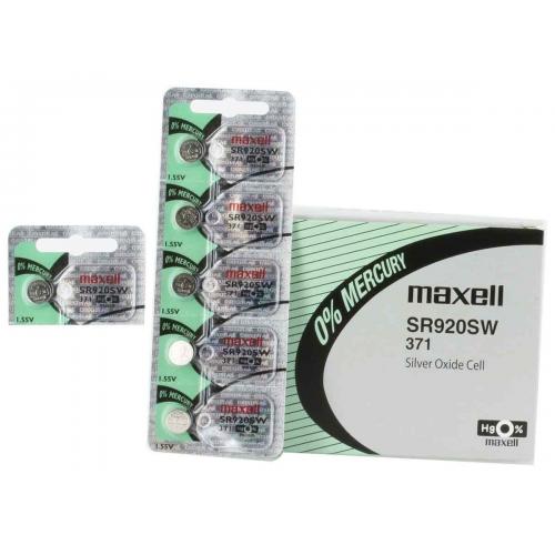 5 Pcs 371 Battery SR920SW Maxell Batteries