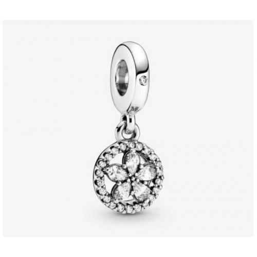  Authentic PANDORA Silver ALE Sparkling Snowflake Circle Dangle Charm 799222