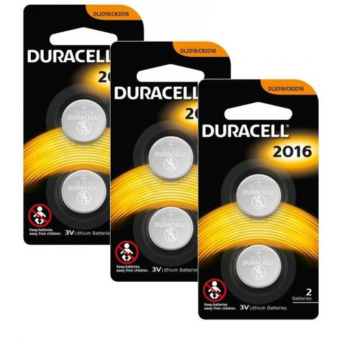 6 Pack Duracell CR2016 ECR2016 CR 2016 DL2016 3 Volt Battery 