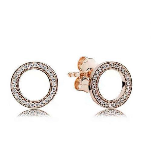 Authentic Pandora ROSE Forever PANDORA Stud Earrings #280585CZ 