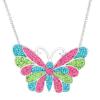 Crystaluxe Butterfly Pendant with Multi Swarovski Crystals in Sterling Silver