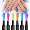 Makartt Gel Polish Crystal Rainbow Jelly Gel Nail Kit 6PCS Shiny Resistant Soak