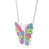 Crystaluxe Butterfly Pendant with Multi Swarovski Crystals in Sterling Silver