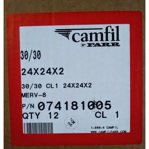 (CASE of 12) Camfil Farr 30/30 24x24x2 HVAC Air Filters (Merv 8)