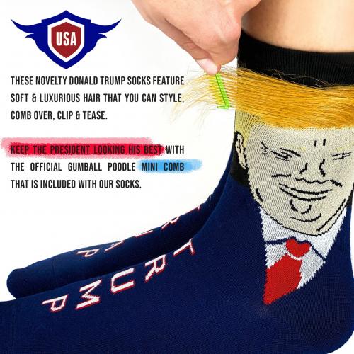 Trump Socks With Hair and Comb (2 pack)