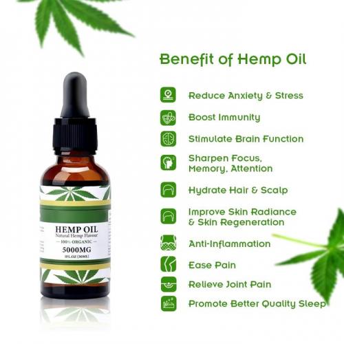 Natural Hemp Seed Oil 30ml Hemp Oil 1000mg - 2 bottles