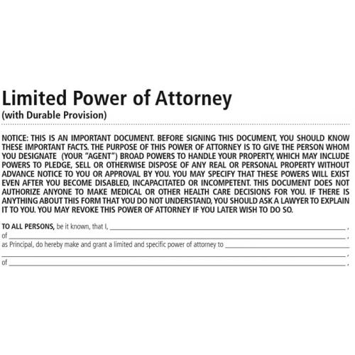 LF240 Limited Power of Attorney Form - instant download