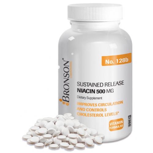 Bronson Niacin (Vitamin B3) 500 Mg. Timed Sustained Release, 250 Tablets