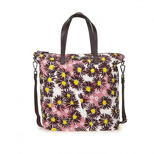 Prada Printed Nylon Tote - Bordeaux Margherita 60% Off