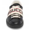 Gucci Men's Ace Black Leather Stripe Sneaker Size 9