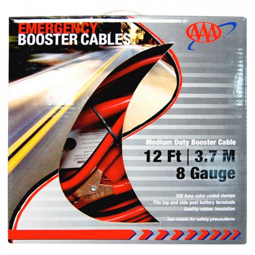 AAA Medium-Duty 8-Guage 12' Booster Cables