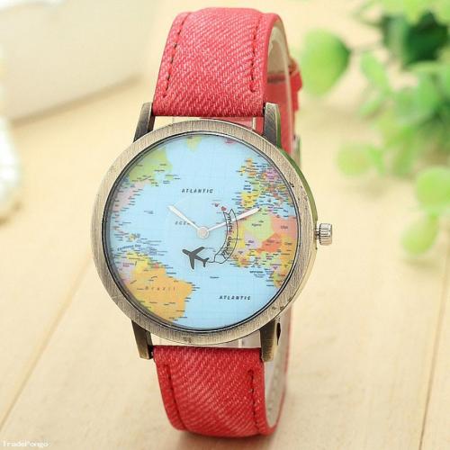 Wanderlust Mini World Wrist Watch for Women - Red