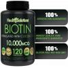 BIOTIN 10000 mcg Nail Skin Hair Growth Vitamins with Coconut Oil 120 Softgels