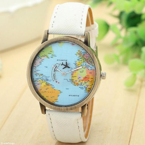 Wanderlust Mini World Wrist Watch for Women - White